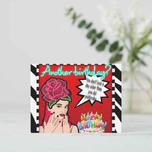 Carte postale-anniversaire (Debout devant)