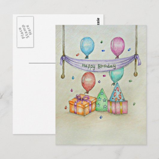 Carte Postale Anniversaire (Devant / Derrière)