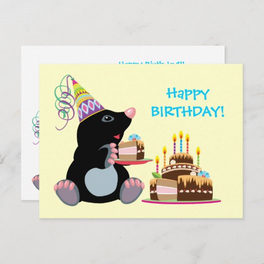 Carte Postale anniversaire (Devant / Derrière)