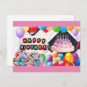 Carte Postale anniversaire (Devant / Derrière)