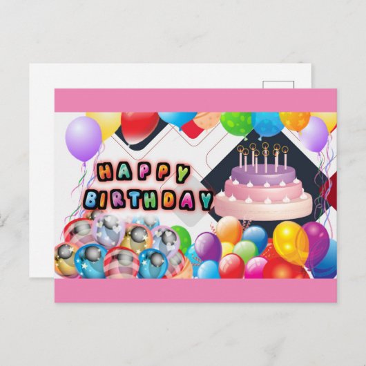 Carte Postale anniversaire (Devant / Derrière)