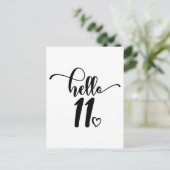 Carte Postale Anniversaire 11 Ans Filles Bonjour Onze Mignon 11  (Debout devant)