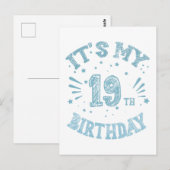 Carte Postale anniversaire 19 (Devant / Derrière)