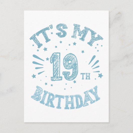 Carte Postale anniversaire 19 (Devant)