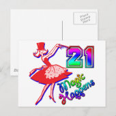 Carte Postale Anniversaire 21 ans (Devant / Derrière)