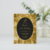Carte Postale Anniversaire 21 ans Marbre Agate Doré (Debout devant)