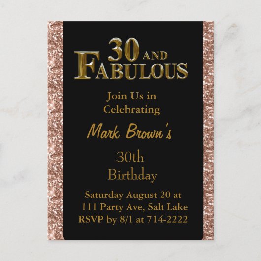 Carte Postale Anniversaire 30 ans (Devant)