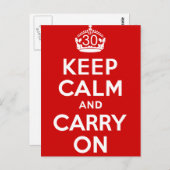 Carte Postale Anniversaire 30 ans (Devant / Derrière)