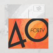 Carte Postale Anniversaire 40 ans d'une décennie Orange (Devant / Derrière)