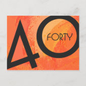 Carte Postale Anniversaire 40 ans d'une décennie Orange (Devant)