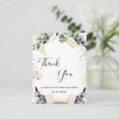 Carte Postale Anniversaire 50 eucalyptus verdure merci (Debout devant)