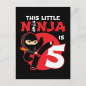 Carte Postale Anniversaire 5 ans Enfants Fête Petit Ninja 5 ans (Devant)