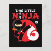 Carte Postale Anniversaire 6 ans Fête d'enfants de 6 ans Petit N (Devant)