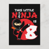 Carte Postale Anniversaire 8 ans Enfants Fête Petit Ninja 8 (Devant)