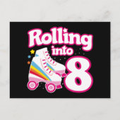 Carte Postale Anniversaire 8 ans patin à roulettes 8 ans (Devant)