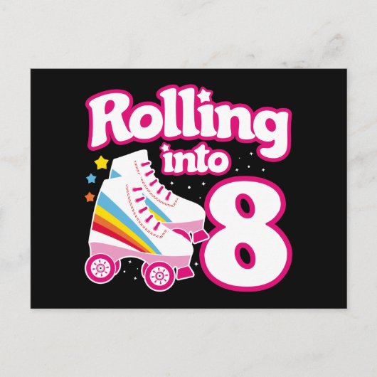 Carte Postale Anniversaire 8 Ans Patin à roulettes 8 Ans Patin (Devant)