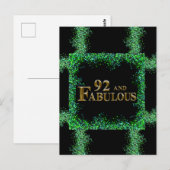 Carte Postale Anniversaire 92 ans (Devant / Derrière)