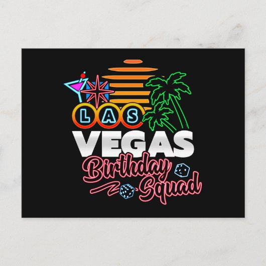 Carte Postale Anniversaire à Las Vegas - Équipe d'anniversaire à (Devant)