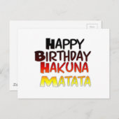 Carte Postale Anniversaire allemand Hakuna Matata Art Imprimer (Devant / Derrière)