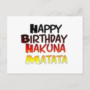 Carte Postale Anniversaire allemand Hakuna Matata Art Imprimer