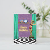 Carte Postale Anniversaire Alter Art Funky Nageur Vintage (Debout devant)
