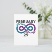 Carte Postale Anniversaire année bissextile Forever Young Leapli (Debout devant)