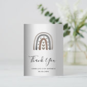 Carte Postale Anniversaire arc-en-ciel argent moderne merci (Debout devant)