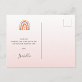 Carte Postale Anniversaire arc-en-ciel rose or orange merci (Dos)