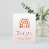 Carte Postale Anniversaire arc-en-ciel rose or orange merci (Debout devant)
