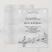 Carte Postale Anniversaire argent note 40e invitation (Devant / Derrière)