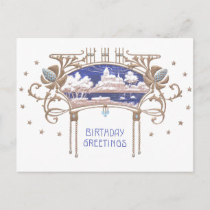Carte Postale Anniversaire Art Nouveau