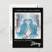 Carte Postale *~* Anniversaire Artsy Inséparables hiver AP54 (Devant / Derrière)