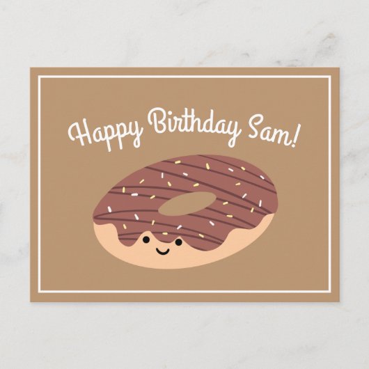 Carte Postale Anniversaire au chocolat marron (Devant)