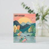 Carte Postale Anniversaire Aventures Paddleboard SUP Paddleboard (Debout devant)