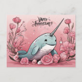 Carte Postale Anniversaire Babby Narwhal (Devant)