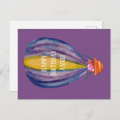 Carte Postale Anniversaire Ballon Et Fleurs À Air (Devant / Derrière)