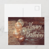Carte postale anniversaire ballon mignon (Devant / Derrière)