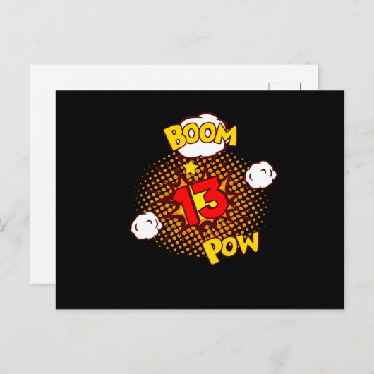 Carte Postale ANNIVERSAIRE BD 13 13e Anniversaire 13 Ans Comic (Devant / Derrière)