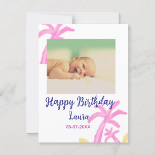 Carte Postale Anniversaire bébé enfant 1er ajout nom date ajout 