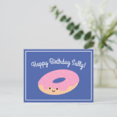 Carte Postale Anniversaire Beignet Rose (Debout devant)