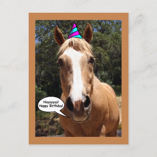 Carte postale Anniversaire - Bess Horse (Devant)