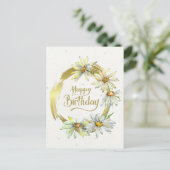Carte Postale Anniversaire Bible Verse Gold Frame Daisées (Debout devant)