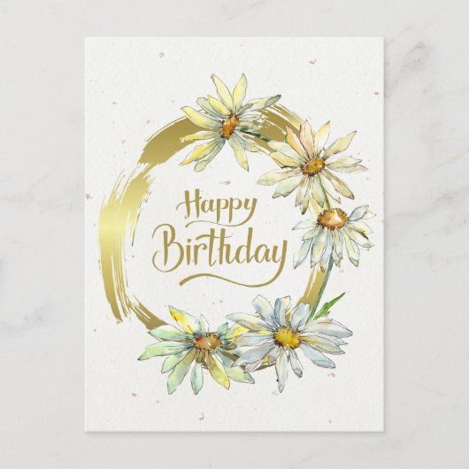 Carte Postale Anniversaire Bible Verse Gold Frame Daisées (Devant)