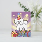 Carte Postale Anniversaire Bichon Frise (Debout devant)