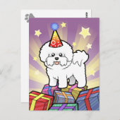 Carte Postale Anniversaire Bichon Frise (Devant / Derrière)