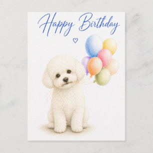 Carte Postale Anniversaire Bichon Frise