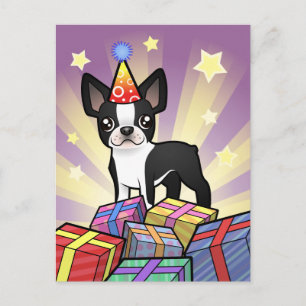 Carte Postale Anniversaire Boston Terrier