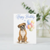 Carte Postale Anniversaire Boxer (Debout devant)