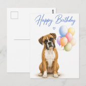 Carte Postale Anniversaire Boxer (Devant / Derrière)