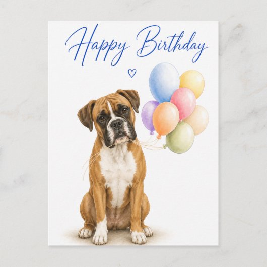 Carte Postale Anniversaire Boxer (Devant)